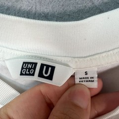 Uniqlo U Airism Mens Size Small White Crew Neck T-Shirt Cotton Blend