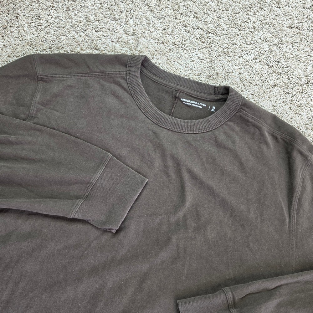 Abercrombie & Fitch Premium Essentials Long Sleeve Tee Mens XL Brown Shirt