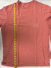 Vineyard Vines Pink Long Sleeve Whale Logo T-Shirt with Pocket Men’s Size Small
