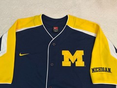 Vintage 2000s Nike University Michigan Ann Arbor Baseball Team Jersey, L XL NEW