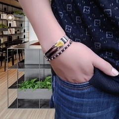 Guitar Bracelet Mesh Band Strap,Stainless Steel Bangle Punk Jewelry for Men