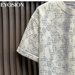 Men’s Houndstooth Camouflage Print T-Shirt Summer Short Sleeve Casual Tee Top