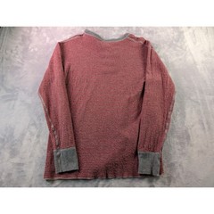 LL Bean Mens Henley Shirt Medium Tall Red Gray Striped Wool Blend 285149 Canada