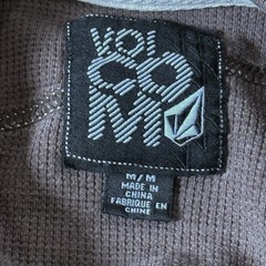 Y2K Volcom Mens Medium Thermal Waffle Knit Shirt Brown Asymmetric Skater Grunge