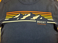 Rocky Mountains T-Shirt Men’s Small Blue White Adult Long Sleeve Thermal Outdoor
