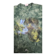 Vintage 90s Discovery Channel Tie Dye Rainforest Tshirt Green Frog Nature Large