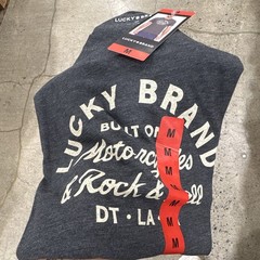 Lucky Brand Men’s Black Cotton Knit Graphic Logo Crew Neck Tee Short Sleeve M