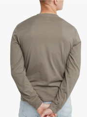 Hanes Comfortblend Originals T-Shirt, Long Sleeve Cotton Henley for Men-SMALL