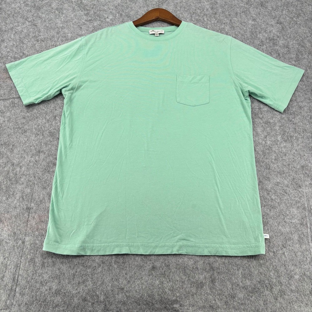 Peter Millar Seaside Mens Large Mint Green Pocket T-Shirt Short Sleeve Crewneck