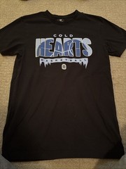 Overtime Black Cold Hearts Men’s Small T-Shirt Short Sleeve