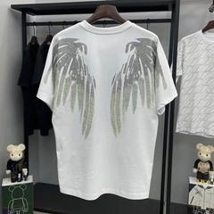 New Men Luxury Diamond Wings Rhinestones Fashion T-Shirt High Quality