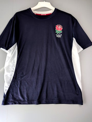 England Rugby Mens T Shirt Large Navy RFU Rose Rugby Union Tee