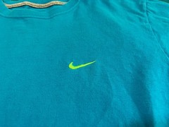 Nike Men’s Size M Blue 100% Cotton Embroidered Logo Long-Sleeve T-Shirt