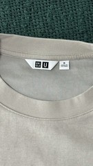 UNIQLO AIRism Cotton Oversized T-Shirt | Half-Sleeve Beige Size M