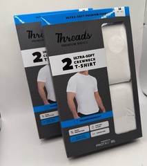2 boxes Threads Men’s Ultra-Soft Crewneck T-Shirt 2-Pack Moisture Wicking S-XXL
