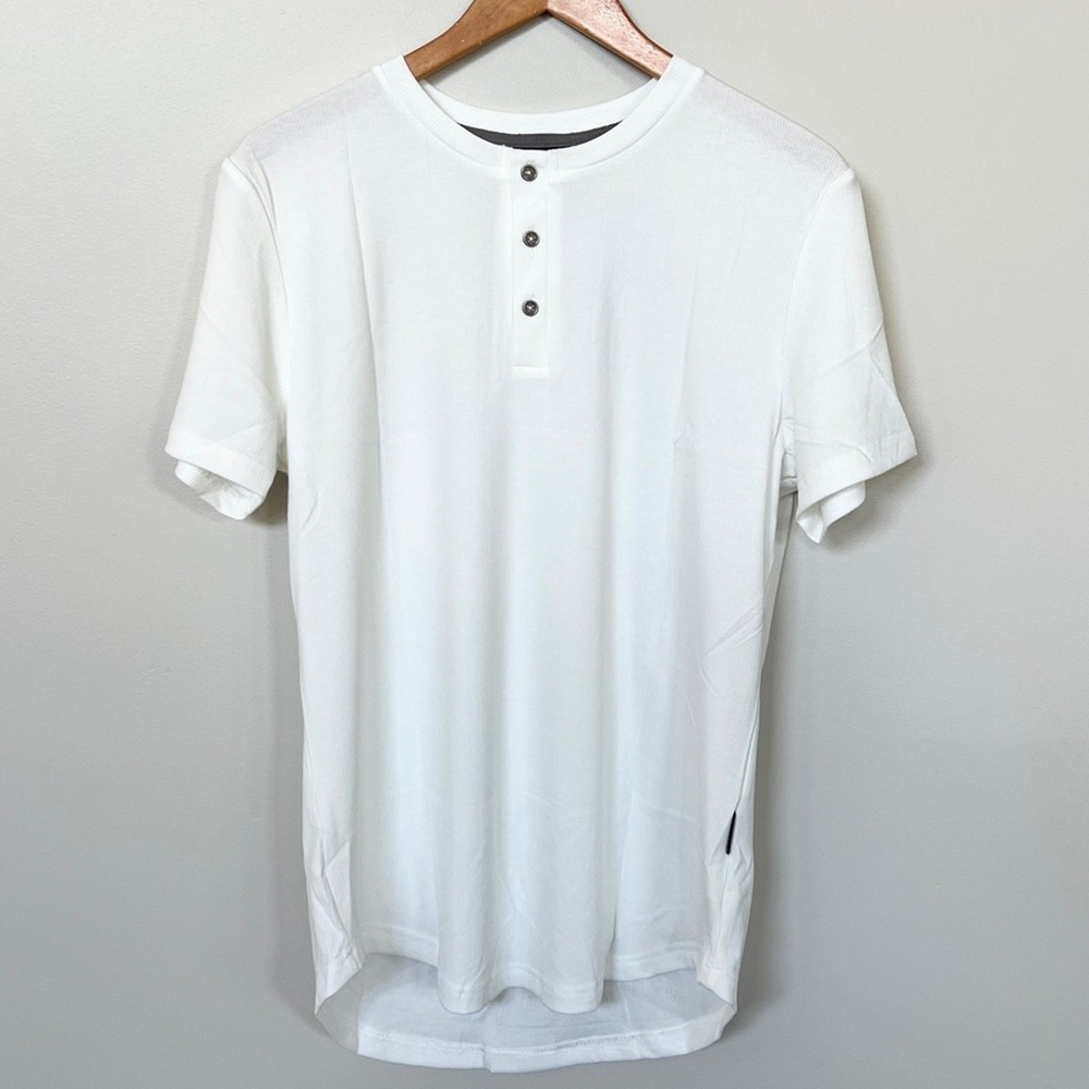 New JMIERR Muscle Slim Henley Shirt Men’s SIZE M Longline T-Shirt