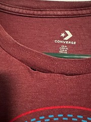 Converse Men Maroon Crew T-Shirt “ALL STAR CHUCK TAYLOR PATCH EDITION” Size XL