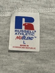 Vintage 90s Cropped T-shirt Large BOSS Russell Athletic Gray NUBLEND NOS