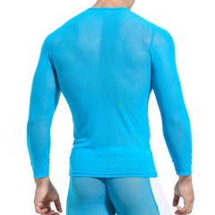 Mens Long Sleeve See Through Mesh T Shirt Sexy Muscle Clubwear Blouse Tops Tee