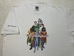 Vintage 1990s Math Action Hero Key Curriculum Press Book Promo Comic T-Shirt, L