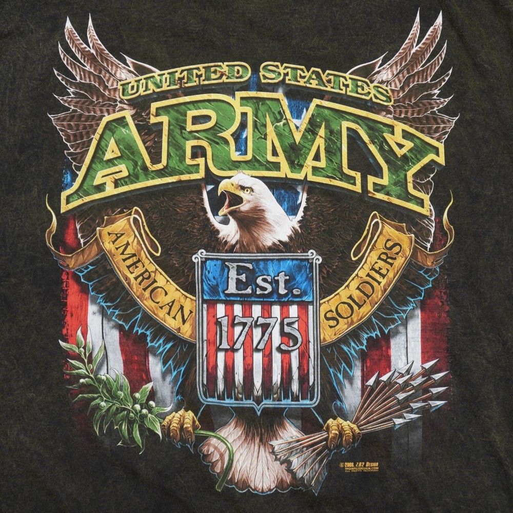 7.62 Design United States Army Soldiers Eagle T Shirt Mens 2XL Green Made USA
