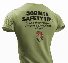 Don’t Put Your Finger Funny Jobsite Safety Humor T-Shirt Work Graphic Tee
