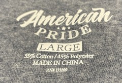 NEW! American Pride T Shirt / Men’s (L) Light Navy Atwoods Cotton Poly Blend NWT