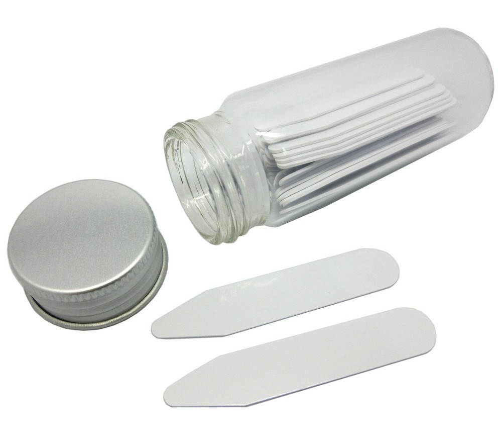 28 Pcs Plastic Collar Stays in Glass Bottle for Men’s Dress Shirts