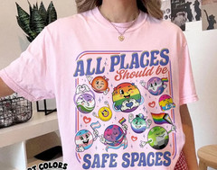 Pride Month Planets Shirt All Places Should Be Safe Spaces Tshirt