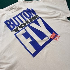 Levi’s 501 Button Your Fly Men’s White Graphic Crew Neck Short Sleeve T-Shirt