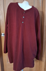 Foundry’s Henley Tee Wine Long Sleeves 3 Buttons Big and Tall Men 4XLT