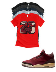 Custom Shirt to match Premio Streetwear Bin Wax Tee Matching for Jordan 3 Bin 23