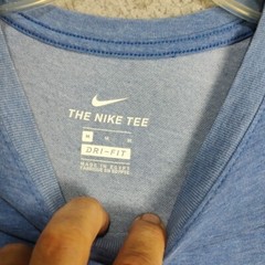 Nike Shirt Adult Medium Blue Swoosh Logo Short Sleeve Active Sports Outdoor Mens