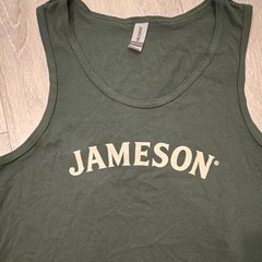 Gildan Heavy Cotton Men’s M Green Scoop Neck Sleeveless Jameson Logo Tank Top