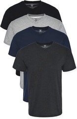 Studio 3 Men’s V-Neck Tee Shirt 4-Pack – Stylish Comfortable Sz S, M, L, XL, 2XL