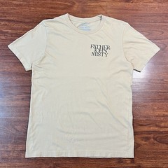 Father John Misty T-Shirt Size Medium Tan Cream Double Sided Presentation Tee