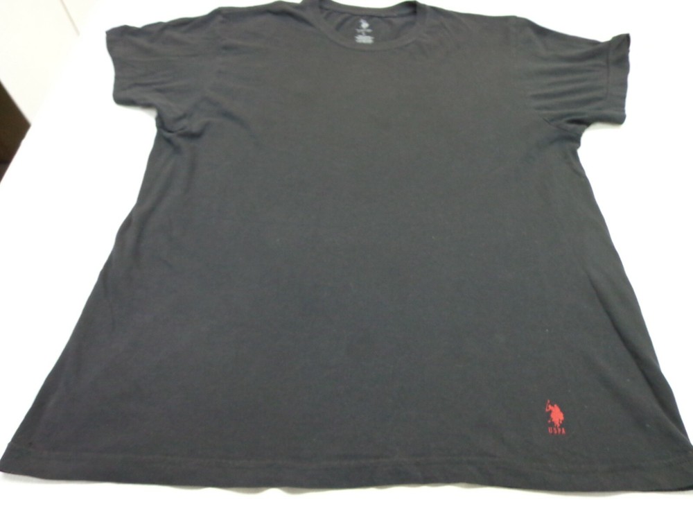 USPA U.S Polo ASSN T Shirt Short Sleeve Black with Red Pony Large Tee