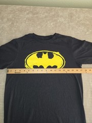 Batman DC Kid’s XL Black/Yellow Logo Graphic Print Cotton Knit Crew T-Shirt
