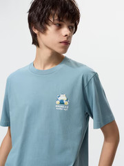 Pokemon 30th Anniversary Snorlax UT T-Shirt Vintage Watercolor Art Blue Unisex