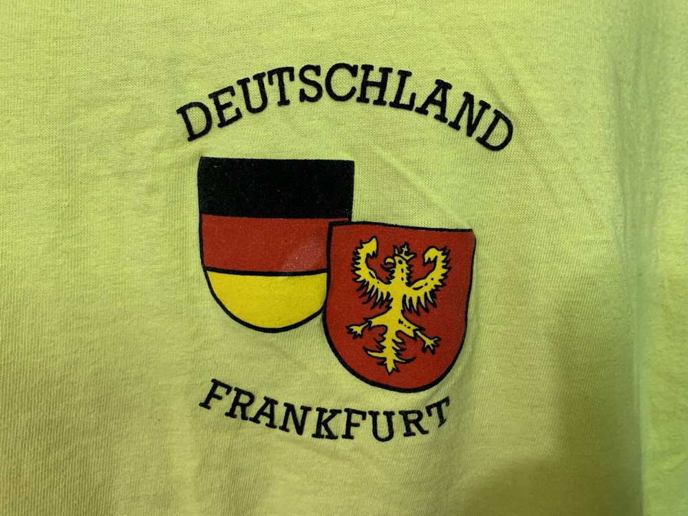 FRANKFURT DEUTSCHLAND T-Shirt XL (Measures Smaller!) Vintage 1980’s Germany
