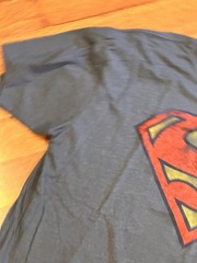 Superman T Shirt Mens XXL 2XLB Lightweight Stretch Faded Symbol Blue
