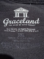 ​Official Graceland Elvis Presley Graphic Tee Black Rhinestone Bling Shirt…