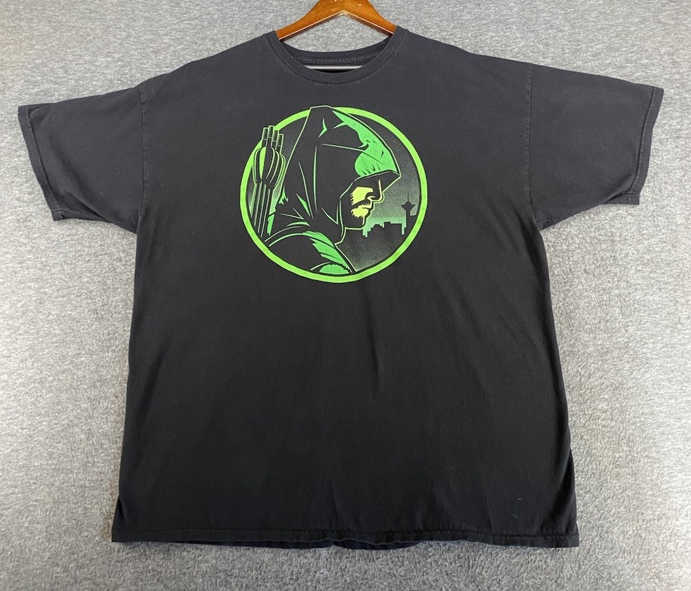 Green Arrow DC Mens XXL Black Green Short Sleeve Graphic T-shirt See Pics