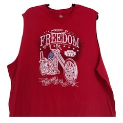 Way To Celebrate! Patriotic Freedom Motorcycle Sleeveless Tank Top Men’s 2X