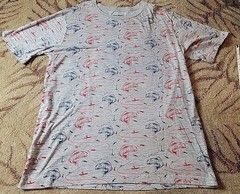 METROZONE MEN’S SS T-SHIRT SZ Extra Large RED Gray BLUE Fishing Bass