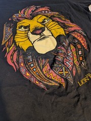 Adult Large The LION KING T-Shirt Mufasa Simba Black Tribal Disney Parks Aztec