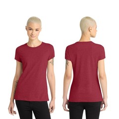 District Premium Heavy Womens Perfect Blend CVC Tee Plain Casual DM108L S-3XL