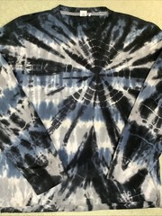 Reverse Threads Mens Tie Dye Blue White Long Sleeve Cadual Pull On Shirt L