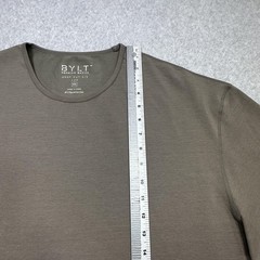 BYLT T Shirt Mens XXL Brown Drop Cut Lux Stretch Crewneck Tagless Tee Casual