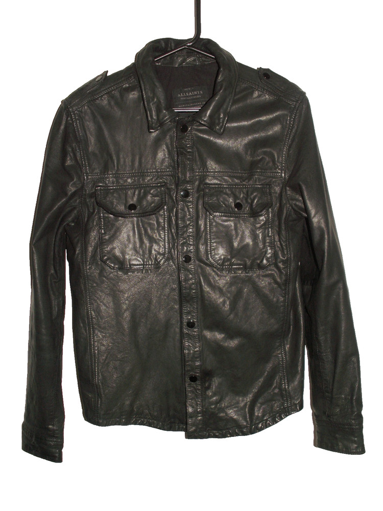 Men’s All Saints SECTION LEATHER SHIRT jacket overshirt M (ref70) £149.99!!!!!